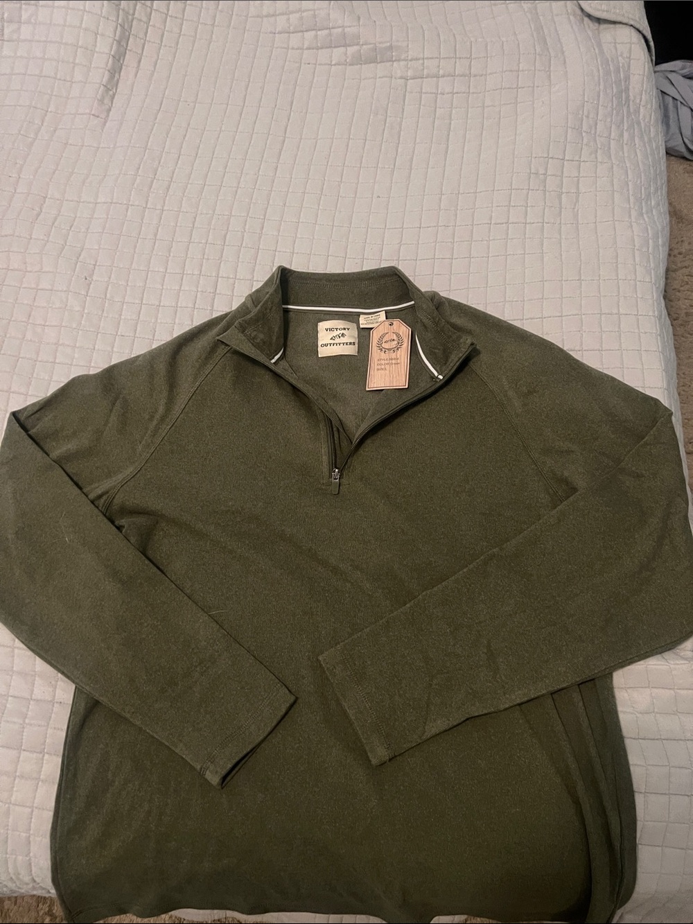 Men's Olive Half-Zip Sweater Pullover